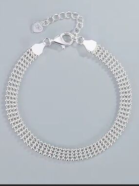 The 4 row silver beaded bracelet stamped 925